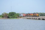 KCSM 4549 starts out across the Navidad River